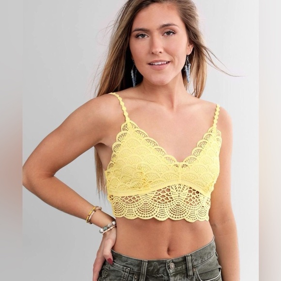 Women’s Free People Sunrise To Sunset Lace Bralette Top Medium - Picture 5 of 11